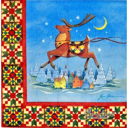 Serwetka decoupage firmy SIMA etno renifer 33x33cm